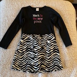 Gymboree black and zebra print shirt and skirt